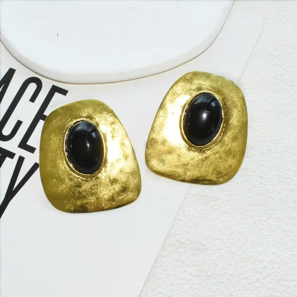 Vintage Metal Alloy With Rhinestone Big Eyes Dangle Earrings For Women Fashion Jewelry Exaggerated Lady Ears' Accessory