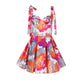 Bow Tie Sleeveless Backless A-line Short Dresses Fashion Print Party Dresses Elegant Woman Clothes