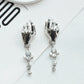 1PC Novelty Design Metal Hand Left Earcuff Dangle Earrings For Women Jewelry Fashion Show Statement Earrings Accessories