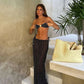 Speckled Print 2 Piece Set Sexy Women Seashell Knot Tank Top+See Through Long Skirts Matching Midnight Clubwear Suits