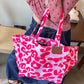 2025 Autumn New Arrival Y2K Color Block Leopard Print Large Capacity Tote Bag For Woman