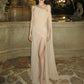 High Side Slit Maxi Dress Women Sleeveless Slanted Shoulder Mesh Tassel Solid Skinny Elegant Dinner Party Vestidos