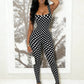 Sexy Backless Jumpsuit Women Trend Polka Dot Print Sleeveless Square Collar Skinny Coquette Midnight Club Streetwear