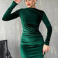 Elegant Velvet Long Sleeve Sexy Maxi Dress For Women Autumn Winter New Fashion O Neck Bodycon Club Party Long Dress