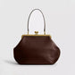 Fashion Large Kisslock Clutch Bag for Women Designer Clip Shell Women Shoulder Bags Luxury Soft Pu Leather Pink Color Handbags