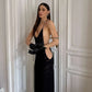 Sexy Women's Sheer Nightdress Backless Spaghetti Strap See Through Stripe Long Dress Sleepwear Lingerie Party Clubwear