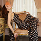 Round Plaid Printed Maxi Dress For Women Gown Halter Off-shoulder Sleeveless Backless Evening Club Long Dress Elegant