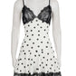 Polka Dot Backless Sexy Mini Dress Women Elegant V Neck Spaghetti Strap Sleeveless Lace A-line Club Party Dress Female