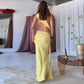 Yellow Two Piece Set Sequin-embellished Maxi Skirt and Top Beach Party Outfits for Woman Sexy Clothes