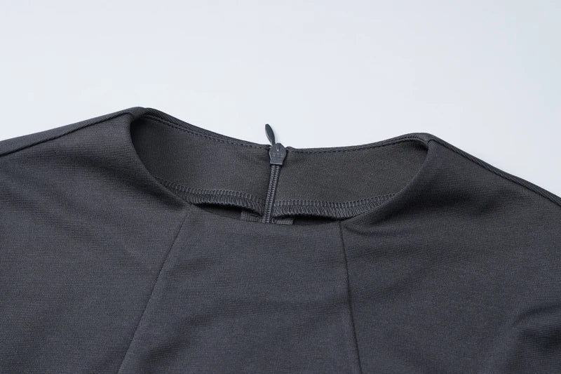 Women 2024 Spring Autumn Elegant Long Sleeve Streetwear Bodycon Short Mini Dress