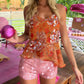Luxury Sequined Camisole Tops Women Summer Vintage Floral Print Spaghetti Strap V-Neck Mesh Tank Tops Y2K Streetwear
