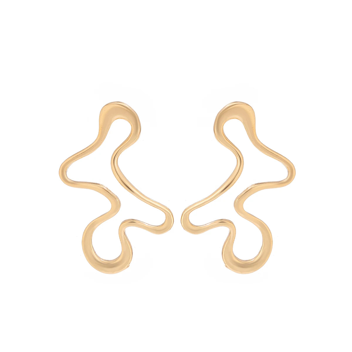 Minimalism Hollow Irregular Waterdrop Stud Earrings for Women Creative Goth Geometric Piercing Earrings Y2K Accessories