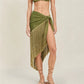 Sexy Fringe Halter Top/Wrap Skirt 2-in-1 Convertible Cover-Up Women Two Ways To Wear For Summer Beach Party Clubwear