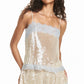 Women's Sequin Lace Trim Cami Top Summer Sleeveless Spaghetti Strap Glitter Camisole Vintage Party Clubwear Blouse