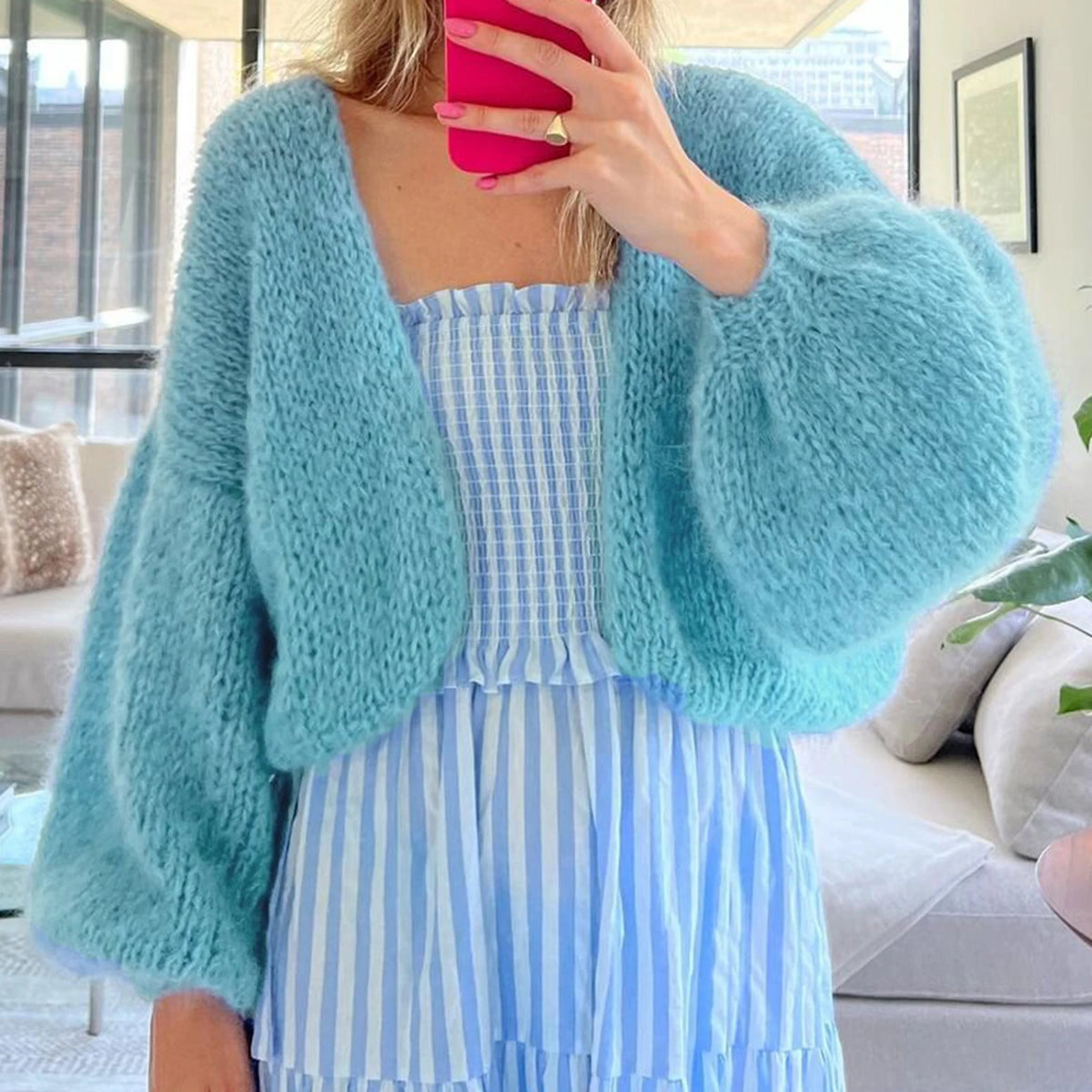 Casual Knitted Cardigan Women Solid Color Sweater Long Sleeve Loose Outcoat Autumn Winter Tops Lady Streetwear