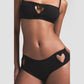 Heart Hollow 2 Piece Set Women Simple Vacation Camisole+Panties Beach Style Matching Stretch Street Comfortable Suit
