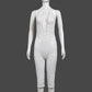 Chic Women Sheer See Through Capri Bodysuit Lingerie Halter V Neck Sleeveless Open Back Slim Fit Lace Jumpsuit Romper