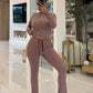 Striped Print 2 Piece Set Women Trend Hooded Full Sleeve T-Shirt+Drawstring Pants Fashion Casuals Street Sporty Suits