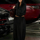 Fashion 2 Piece Set Women Hottie Simple Cross V-Neck Hooded Crop T-Shirt+Ruched Long Skirts Trend Party Street Suits