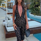 Summer Lace Sexy Jumpsuit Women Playsuit Elegant Halter V Neck Sleeveless Backless Skinny Beach Club Party Jumpsuit