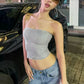 Sexy Sequin Applique Tank Top Women Fashion Classic Sleeveless Stretch Skinny Party Clubwear Hottie Street Chic Vest