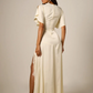 Women Satin Sexy Maxi Dress Cowl Neck Flutter Short Sleeve Lace Trim High Slit Floor‑Length Evening Party Long Dresses