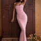 Bow Spaghetti Strap Sexy Maxi Dress For Women Gown Elegant Off-shoulder Sleeveless Backless Evening Club Party Dress