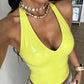 Wild Hottie Leather Tank Top Women Sexy Trend Halter Backless Low-Neck Fashion Classic Midnight Street Party Clubwear