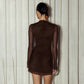 Keyhole Fitted Mini Dress Black Mesh Sheer Long Sleeve Dresses for Woman Sexy Outfits Fall 2026