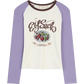 Women's Vintage Contrast Raglan T-Shirt with Cute Graphic Print, Retro Long Sleeve Casual Top for Daily Wear