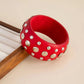 Hyperbole Wooden CCB Chunky Bangle Bracelet Vintage Punk Red Black Stackable Wide Grunge Jewelry for Women Creative