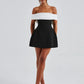 Bow Backless Sexy Mini Dress For Women Robe Elegant Off-shoulder Strapless Sleeveless A-line Club Sexy Dress Vestido
