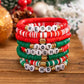 Exquisite Cute Christmas Series Stacking Bracelet Women Trendy Creative Soft Ceramic Acrylic CCB Bracelets Party Jewelry