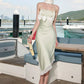 Bow Decoration Maxi Dress Women Low-Neck Patchwork Lace Satin Skinny Elegant Vacation Chic Dinner Party Vestidos