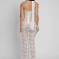 Lace See Through Sexy Midi Dress For Women Fashion Off-shoulder Strapless Sleeveless Backless Bodycon Club Party Dress