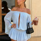 Flared Sleeve Sexy Jacquard Patchwork Dress Women Fashion Button Slash Neck Hollow Chic Trend Party Club Mini Bodycon