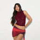 Women Sequin Mesh Tank Tops Turtle Neck Sleeveless Rhinestone Decor Slim Fit Summer Vest Shirts Sparkly Party Clubwear