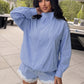 Stripe Patchwork 2 Piece Set Woman Autumn Trend Turtleneck Full Sleeve T-Shirts+Lace Edge Decoration Shorts Suits