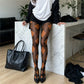 Women Vintage Argyle Pantyhose Classic Diamond Pattern Sheer Mesh Tights Fashion Printed Hosiery Party Cosplay Stockings