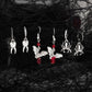 Goth Halloween Red Crystal Bat Spider Tooth Shape Pendant Earrings Trendy Personality Piercing Drop Ear Jewelry Accessory