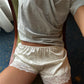 Chic White Satin Lace Shorts For Woman Casual Elastic Waist Shorts Summer Elegant High Waist Short Pants Lady Streetwear