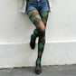 Women Vintage Argyle Pantyhose Classic Diamond Pattern Sheer Mesh Tights Fashion Printed Hosiery Party Cosplay Stockings