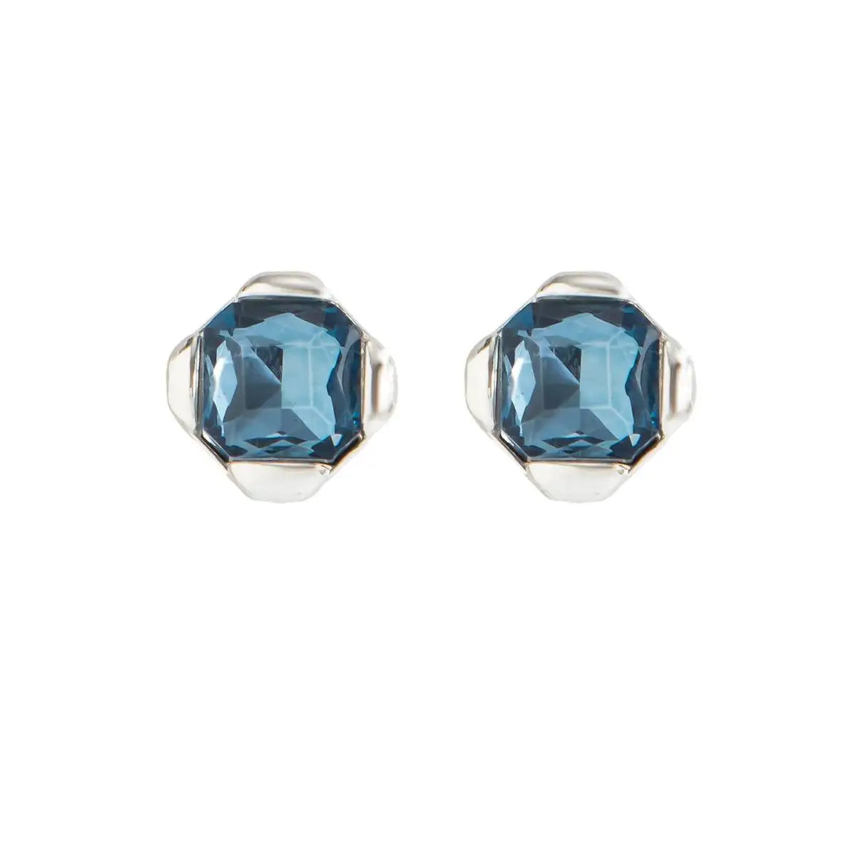 Trendy Blue Square Rhinestone Smalll Stud Earrings Women Punk Unique Geometric Piercing Earrings 2026 New Jewelry Gifts