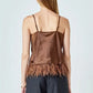 Women Feather Tank Top Summer High Street Sleeveless Fluffy Fur Cami Tops Flowy Fringe Y2k Going Out Crop Tops