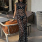 Black and White Polka Dot Print Mesh Sheer Sleeveless Maxi Dress Vintage Summer Dresses 2026 Woman Clothing