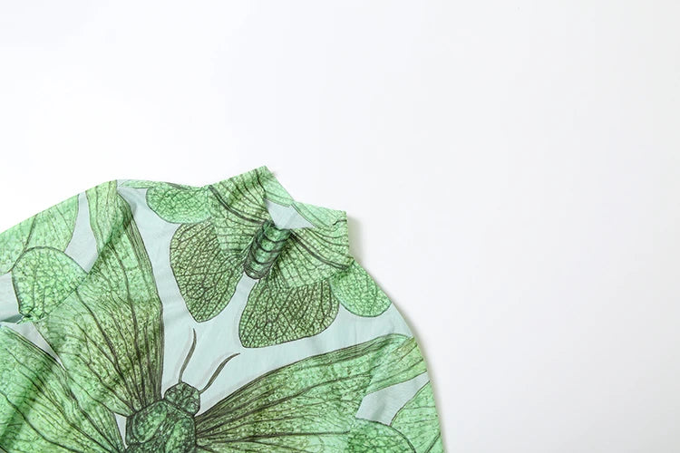 Sexy See Through Women Dress Butterfly Print Long Sleeve Elegant Stretch Skinny Midnight Clubwear Midnight Bodycon