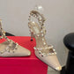 2026 Women's Rivet Low Heel Square Head Stiletto Sandals Fashion Show Party Summer Women's High Heel Sandals
