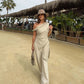 Twisted One Shoulder Asymmetrical Tops Ladies Elegant Fashion Sleeveless Long Shirts & Blouses Summer