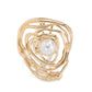 Creative Hollow Wrapped Inlaid Imitation Pearls Rings Women Fashion Statement Vintage Geometric Couple Ring Wed Jewelry