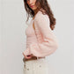 Women Knitted Cropped Bolero Shrug Open Front Long Sleeve Balloon Sleeve Ribbed Trim Short Cardigan Sweet Casual Outerwear Top